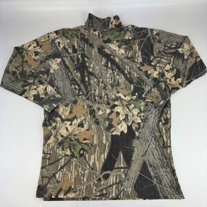 Vintage Mossy Oak Mens Size 2XL Turtle Neck Camo Shirt Made in USA *Read